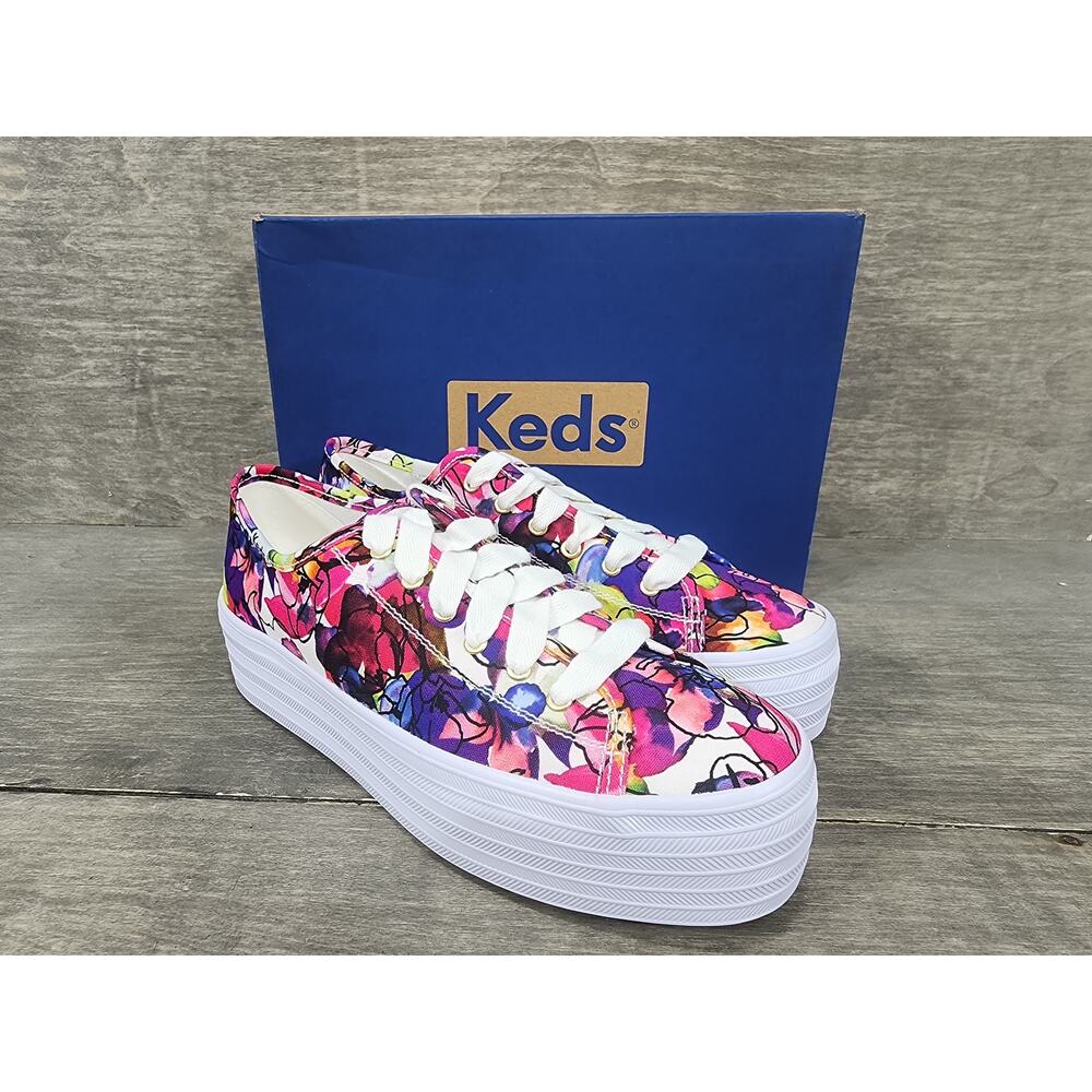 Keds Triple up Watercolor Floral sneakers Size 7
